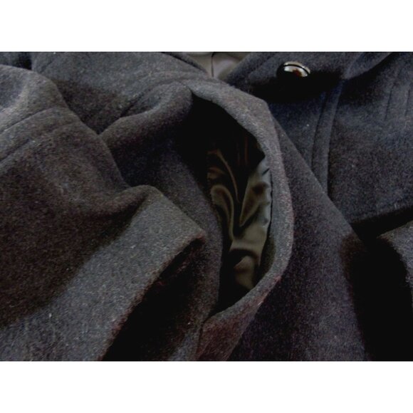 Appleseed's Coat Women Petites Sz 10P Black Wool Blend Button-down Lined Pockets - Picture 9 of 10